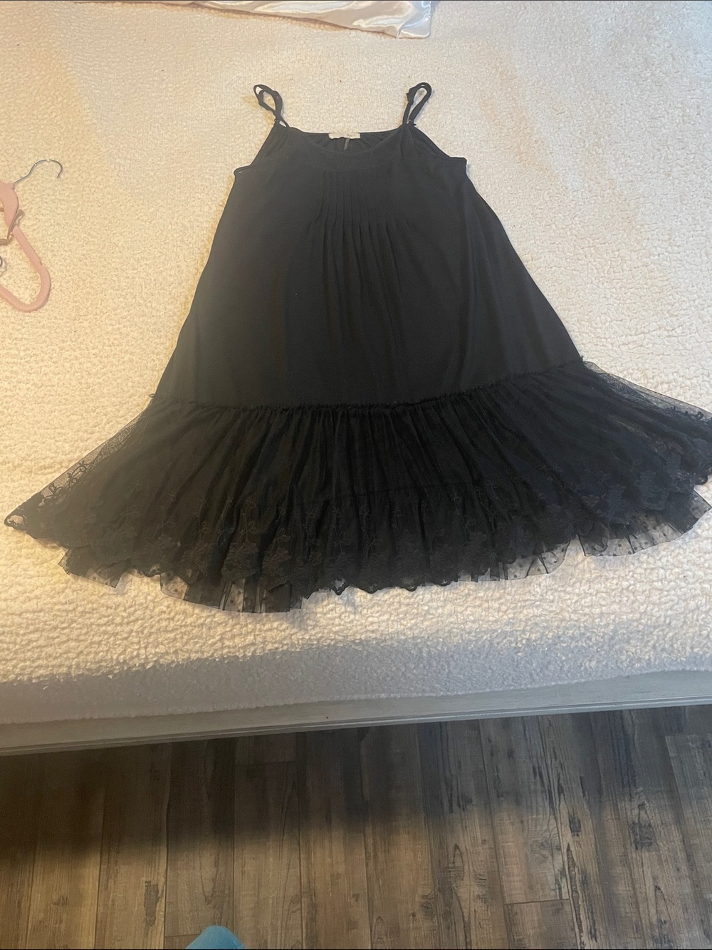 Rye Black Lace-Trim Slip Dress